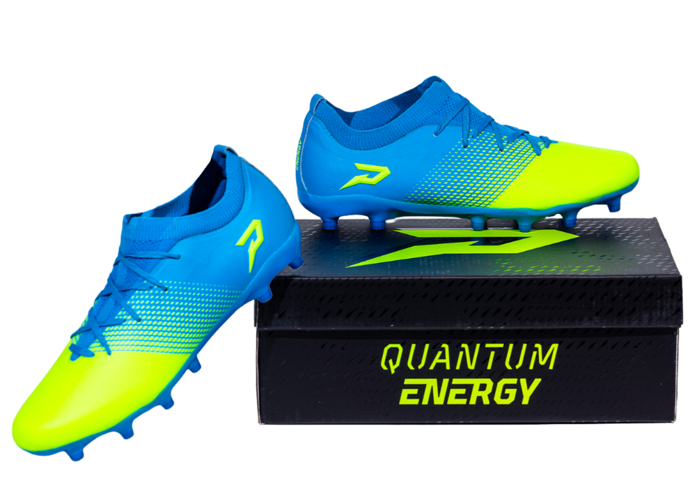 Quantum Energy: Soccer Cleats - Columbia Blue & Slime