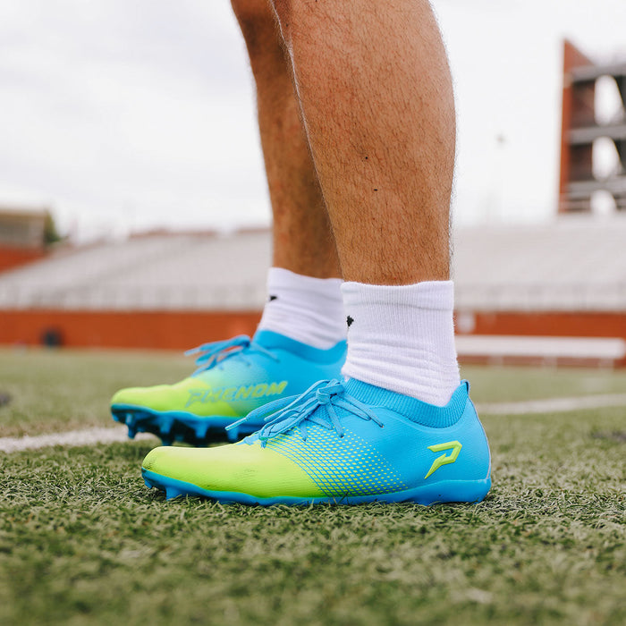 Quantum Energy: Soccer Cleats - Columbia Blue & Slime